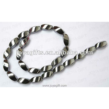 8x16MM Loose Magnetic Hematite Twist Beads 16"